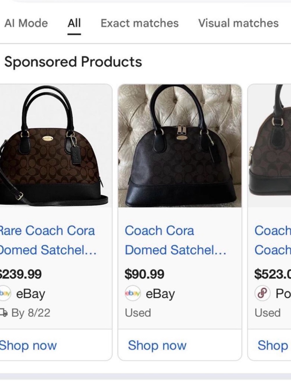 Coach Brown & Black Logo Dome Satchel - Picture 8 of 8